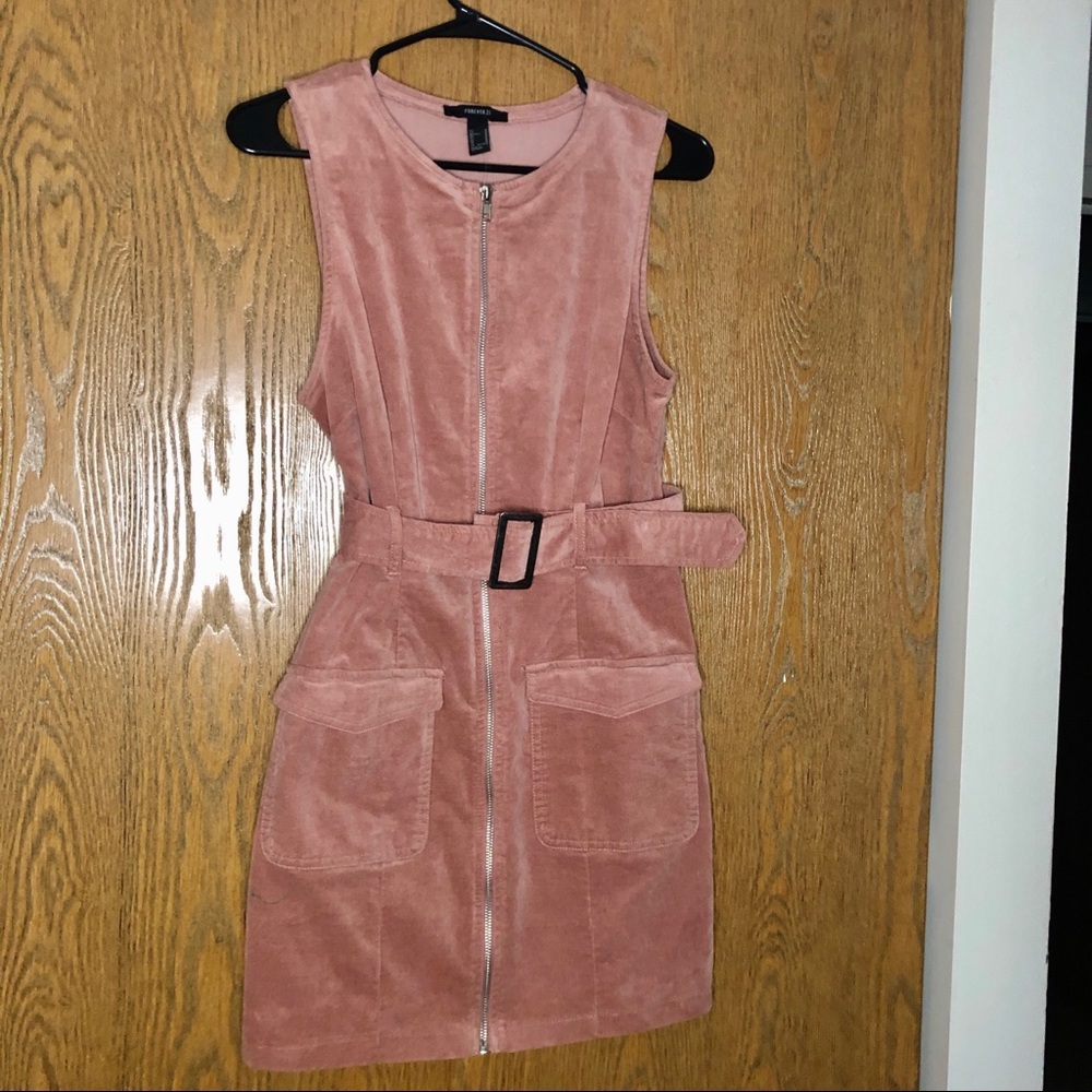 Belted corduroy dress